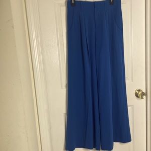 Magaschoni Blue Wide Leg Pleated Size 8 Polyester
